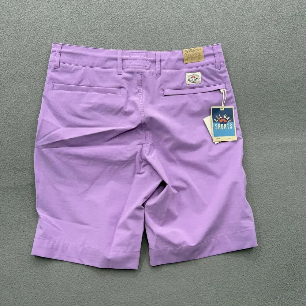 Faherty Shorts Mens 28 Summer Violet All Day Belt‎ Loop 9 Inseam Swim MSC0012